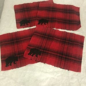 Red and black placemats